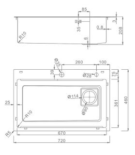 Кухонная мойка Raglo R702.7246.05 72см сатин